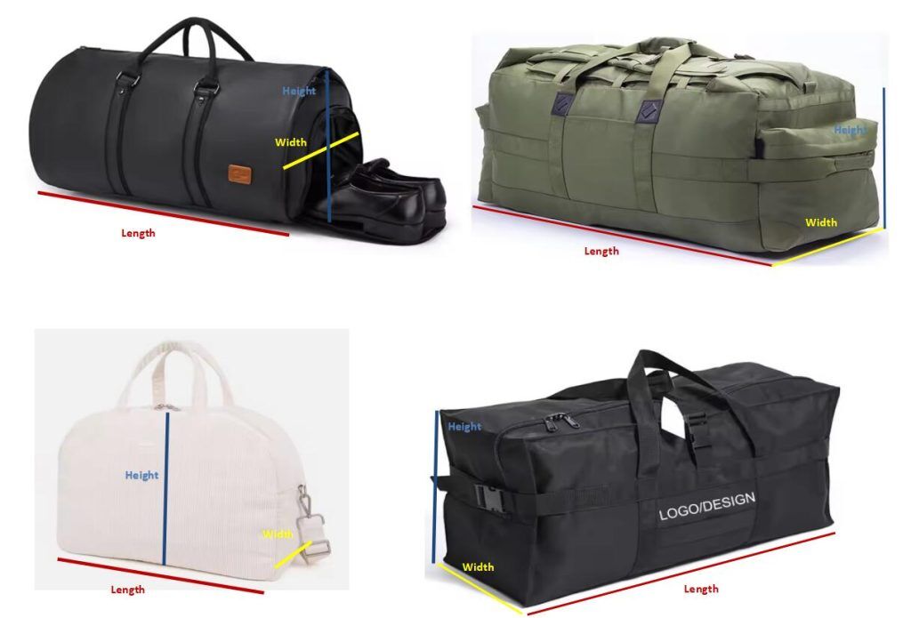 Size of duffle bag on sale